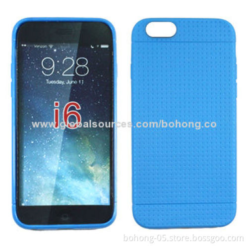 TPU Cases for iPhone 6, Texture Design, Camera Slot with Black Circle, 8 Colors Available